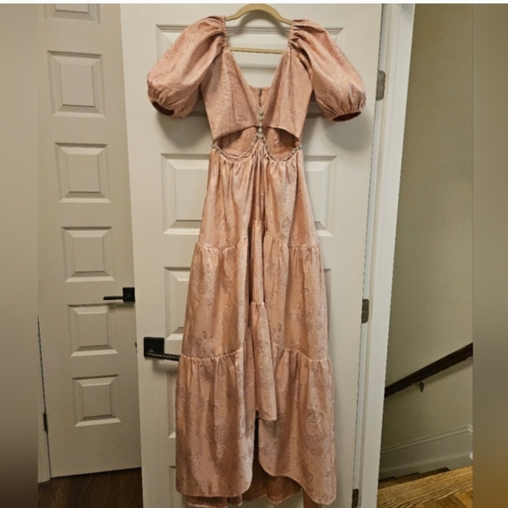 V. Chapman Pink High-Low Gown Plunge Neckline - Picture 6 of 11